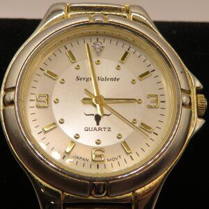 Sergio Valente Vintage Ladies Watch Silver and Gold Tone